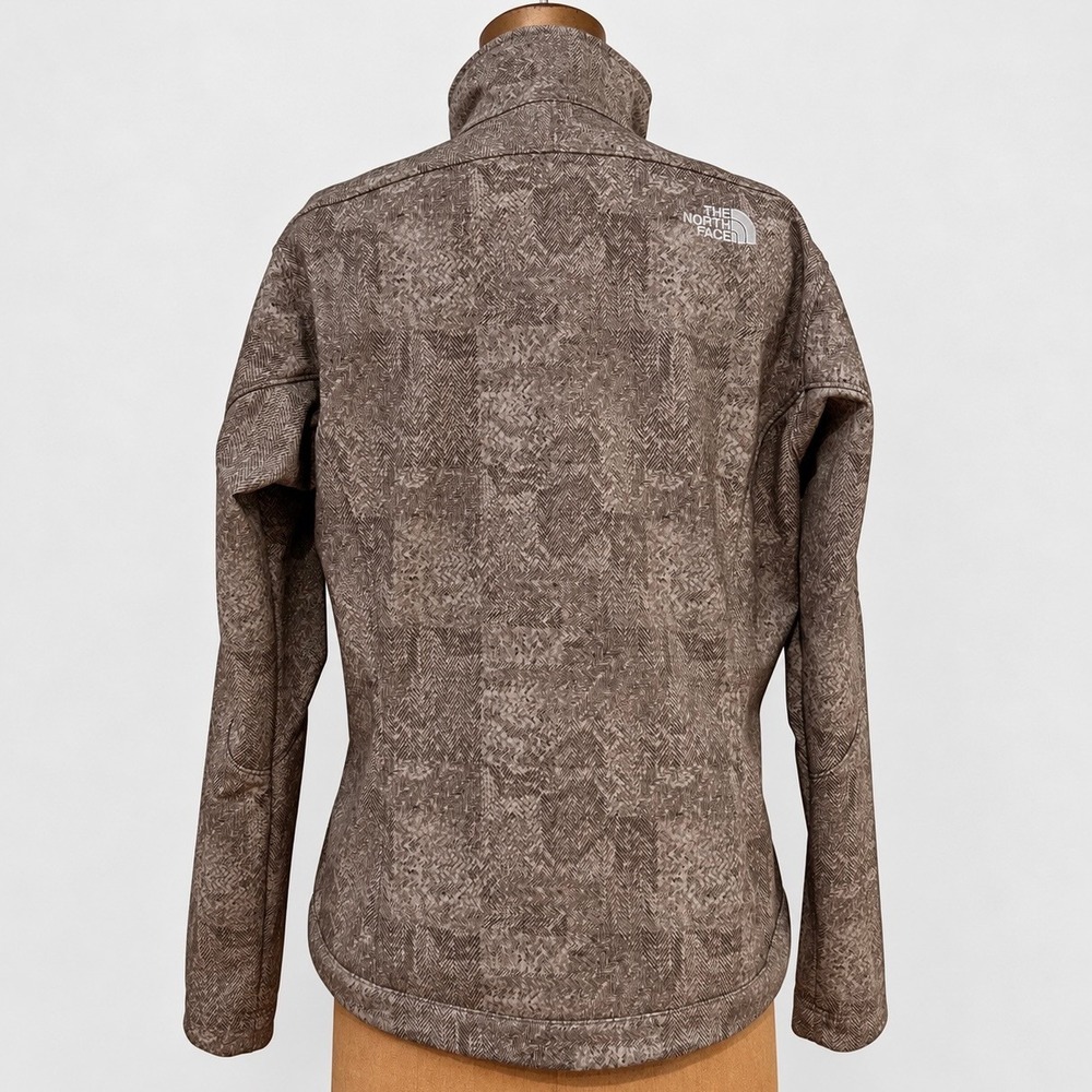 The North Face Apex Bionic Softshell Jacket Women's L Brown Print Full Zip